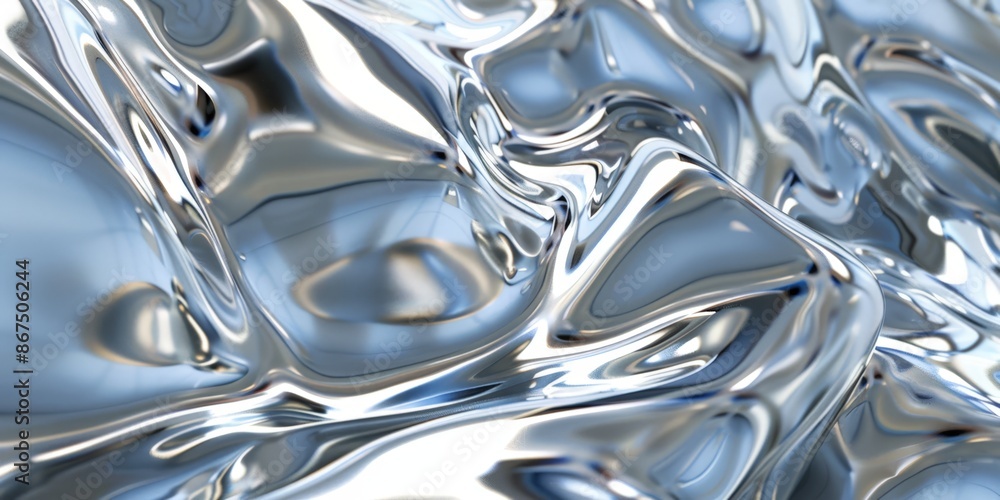 Glossy Silver Liquid Texture Glossy Silver Liquid Texture