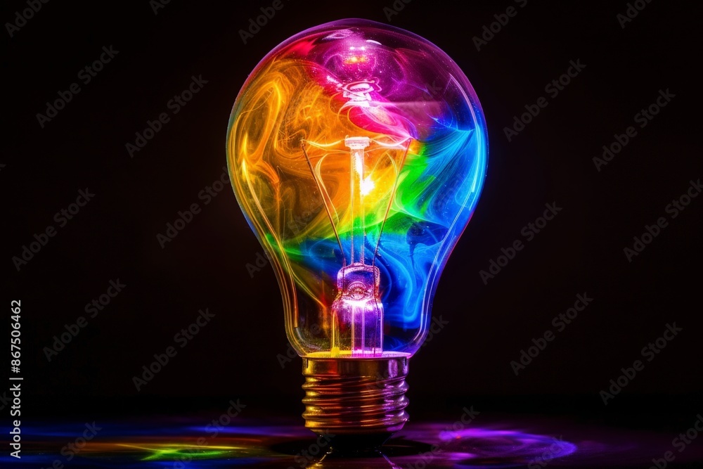 Vibrant Rainbow Globe Lightbulb Vibrant Rainbow Globe Lightbulb