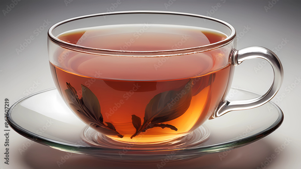 A delicious luxury glass cup of tea A delicious luxury glass cup of tea