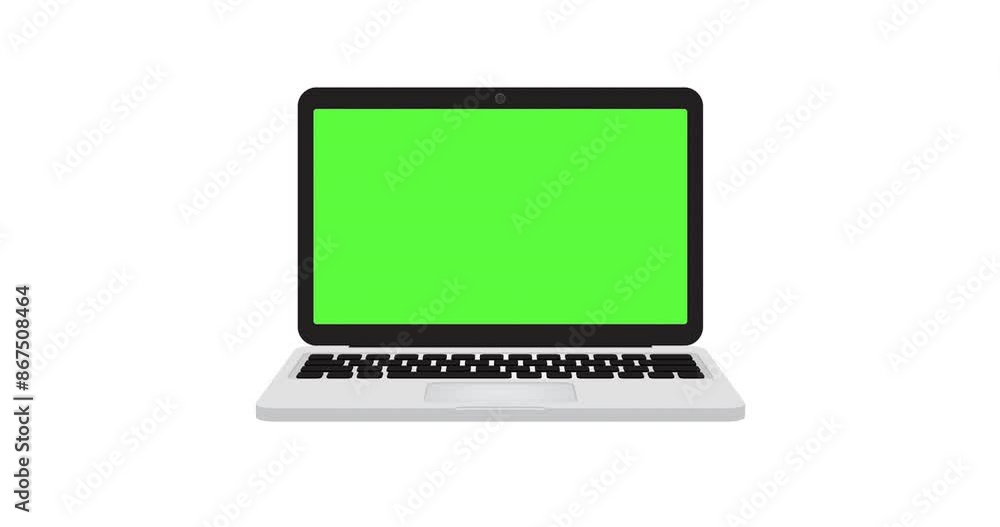 Laptop with chroma key on display. 3d Laptop 4k video animation with alpha channel for e business presentation and mockups. Laptop with chroma key on display. 3d Laptop 4k video animation with alpha channel for e business presentation and mockups.