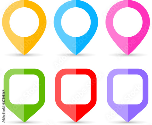 Map pin buttons, location pointers set