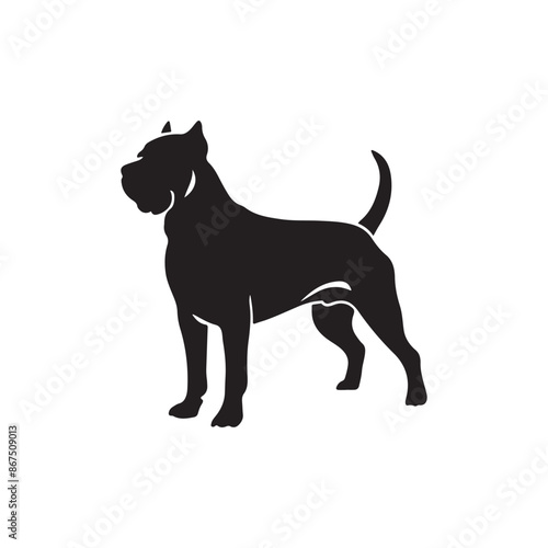 dog Cane Corso vector, logo design, silhouette illustration design 