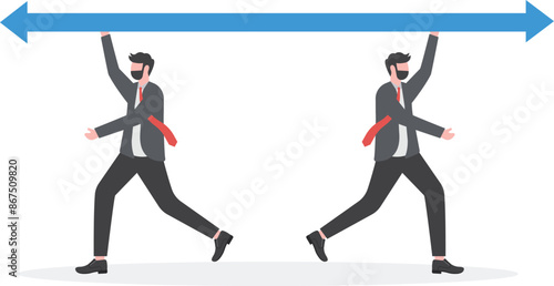 Two people disagree on the direction, business concept illustration,

