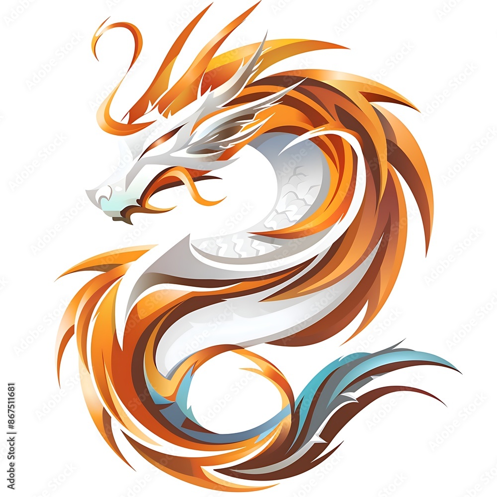Dynamic and Colorful Stylized Dragon Illustration Dynamic and Colorful Stylized Dragon Illustration