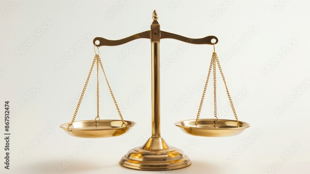 Golden Balance Scale with Two Bowls Golden Balance Scale with Two Bowls