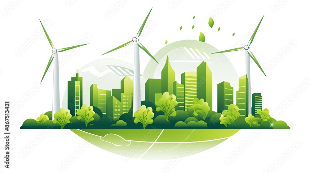 Green environmental protection icon Green environmental protection icon