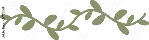 Solid Botanical Vine Branch Vector Graphic