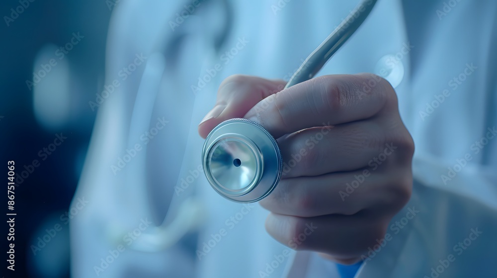 stethoscope for medical doctor diagnosis on blue health science laboratory background. stethoscope for medical doctor diagnosis on blue health science laboratory background.