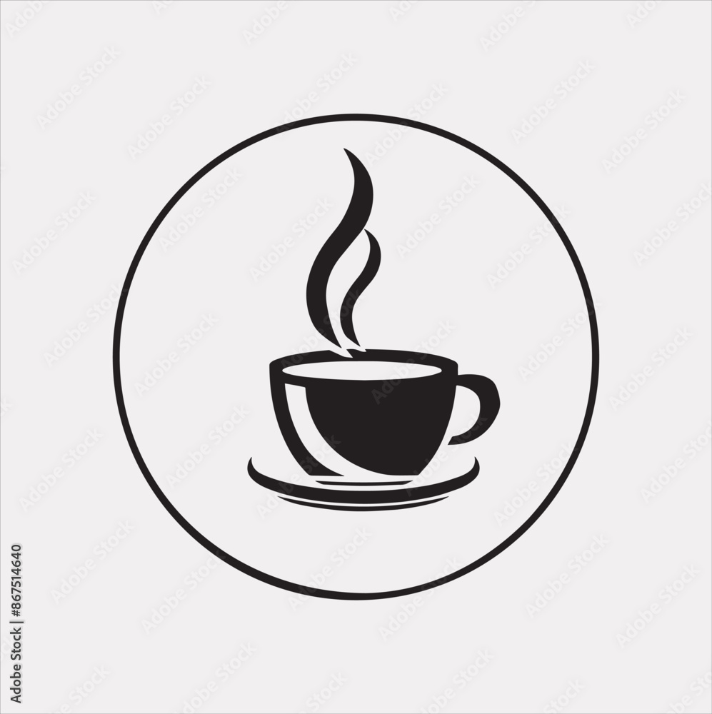 coffee shop cup logo vector Silhouette on a White Background coffee shop cup logo vector Silhouette on a White Background