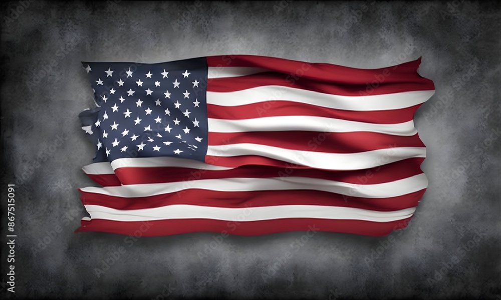 Obraz premium united states flag on dark background with text space