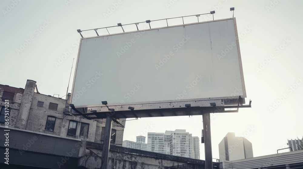 Empty Billboard in Urban Setting Empty Billboard in Urban Setting