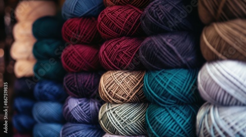 The colorful yarn skeins photo