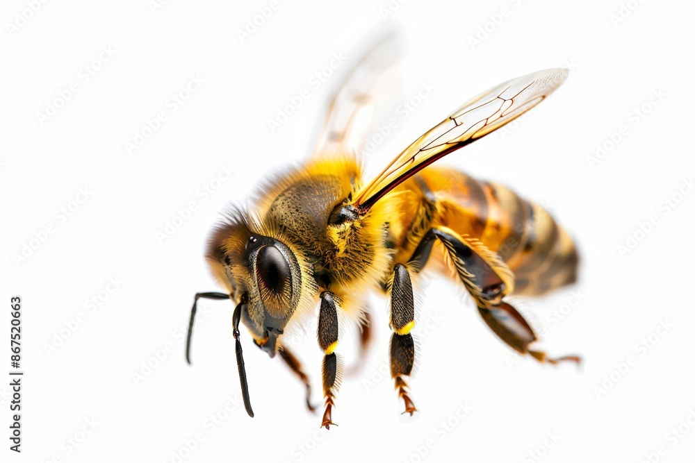 Buzzing Honey Bee in Flight Buzzing Honey Bee in Flight