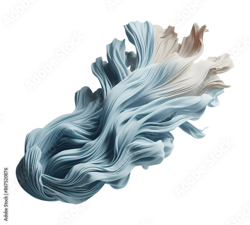 silk cloth Splash on transparent background