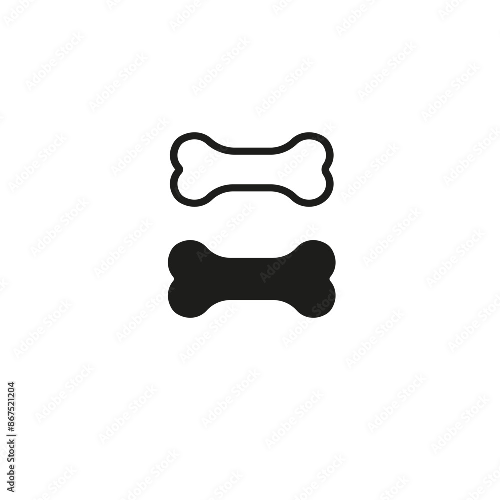 Bone icon. Lined vector illustration. Isolated image on white background. Bone icon. Lined vector illustration. Isolated image on white background.