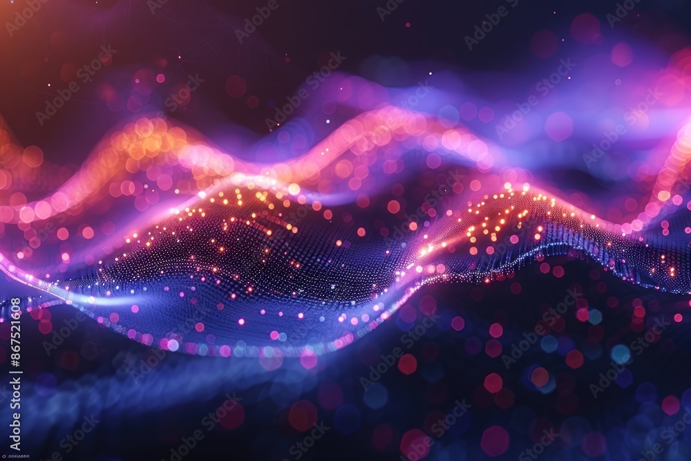 Abstract Digital Landscape with Bokeh Abstract Digital Landscape with Bokeh