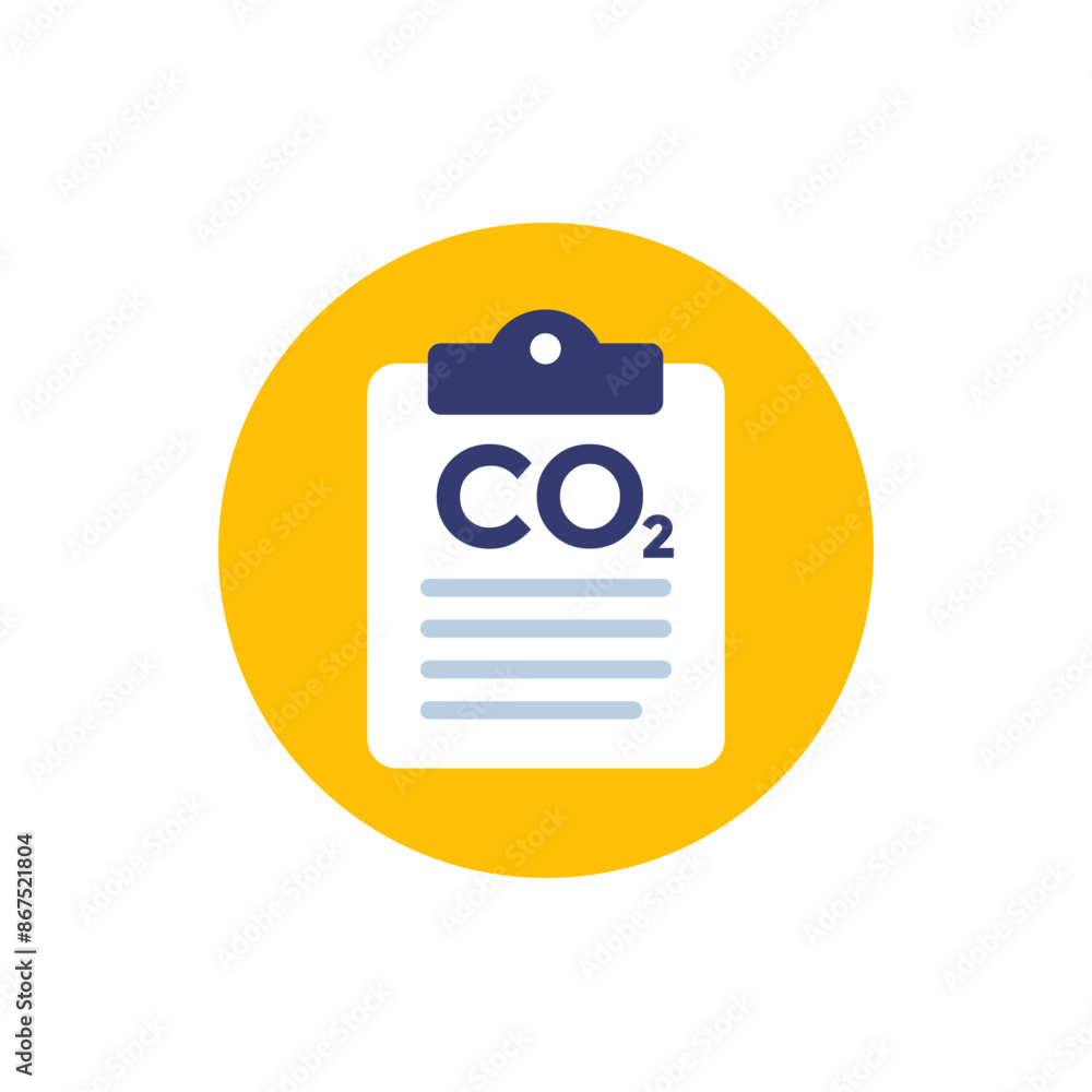 co2 report vector icon with clipboard co2 report vector icon with clipboard
