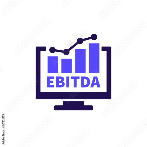 EBITDA icon, Earnings before interest, taxes, depreciation and amortization vector