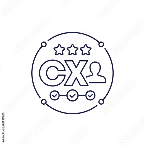 CX icon, Customer experience line vector design