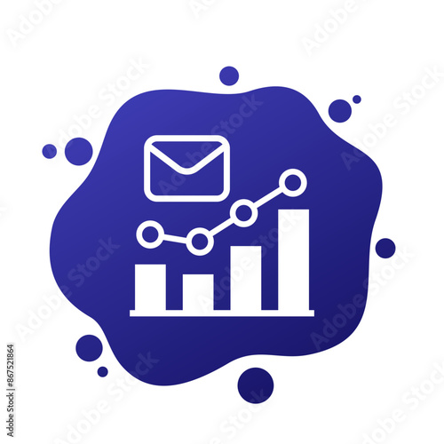 email marketing metrics icon with a graph