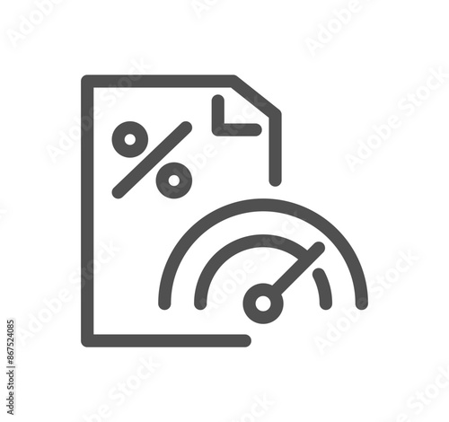 Credit rating related icon outline and linear vector.	
