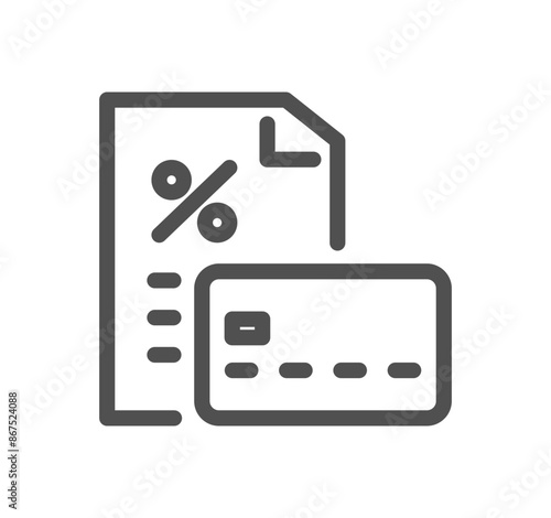 Credit rating related icon outline and linear vector.	
