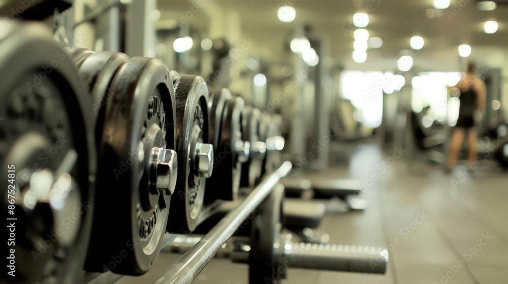 Fototapeta premium The gym's atmosphere of determination and energy inspires you to push harder and achieve more.