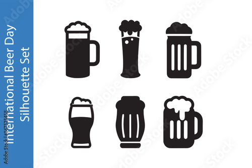 International Beer Day Icon Set