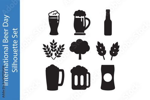 International Beer Day Icon Set