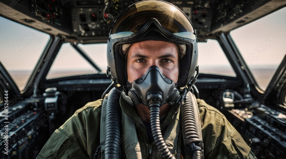 Fighter pilot getting ready to take off Fighter pilot getting ready to take off
