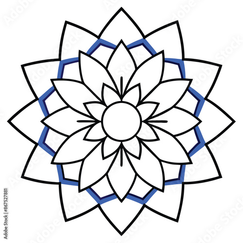 Mandala pattern or Simple Floral Ideas for Coloring book page Art on the wall Lace pattern the Tattoo wallpaper Paint shirt Stencil Design Textures. Decorative circle ornament in ethnic oriental style