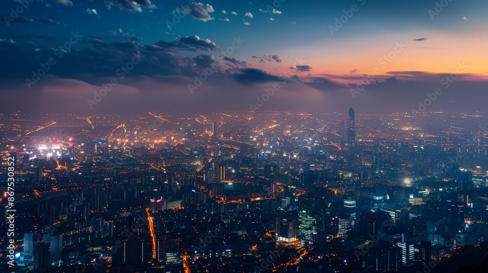 The sky above a bustling city at night, illuminated by countless lights, reveals the interplay between human innovation and the natural world. The sky above a bustling city at night, illuminated by countless lights, reveals the interplay between human innovation and the natural world.