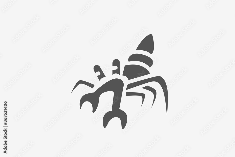 Illustration vector graphic of crab and mechanic. Good for logo Illustration vector graphic of crab and mechanic. Good for logo
