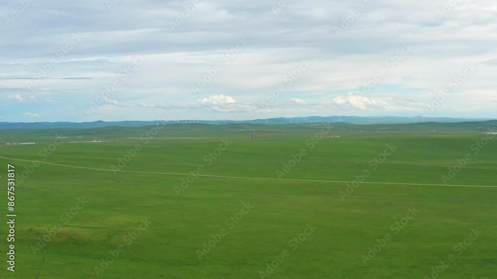 Aerial photography of Ulagai grassland in Inner Mongolia
