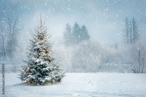 Wallpaper Mural Snowy Christmas Tree in a Winter Wonderland Torontodigital.ca