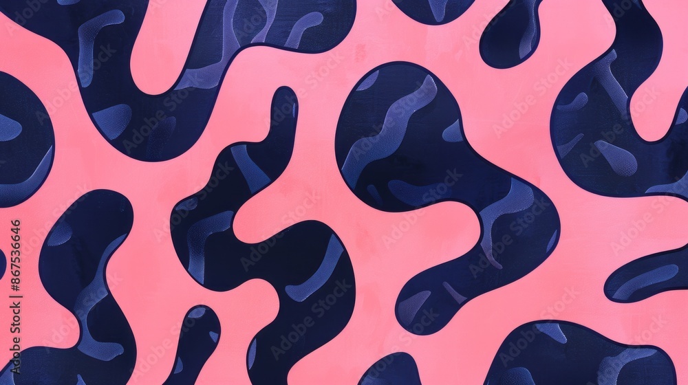 abstract design featuring a pink and navy blue camouflage pattern. modern and dynamic visual, perfect for backgrounds, textile designs, and creative projects abstract design featuring a pink and navy blue camouflage pattern. modern and dynamic visual, perfect for backgrounds, textile designs, and creative projects