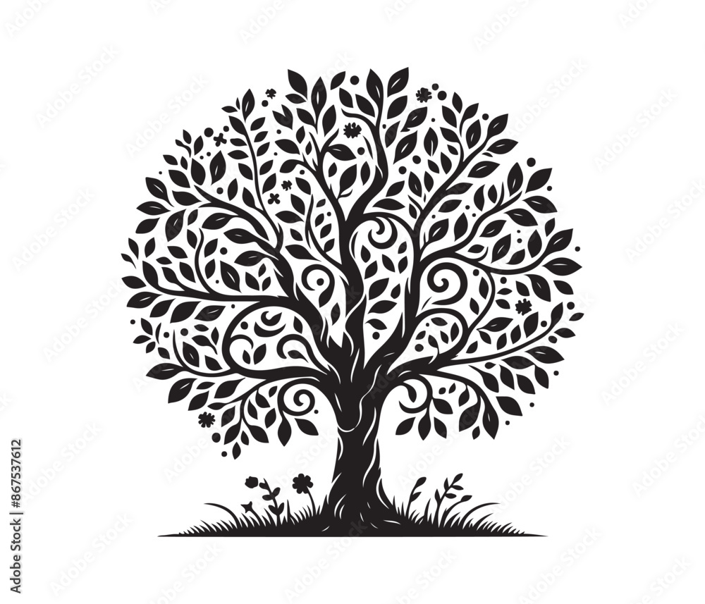 tree and christmas tree vector art graphic resources silhourtte vector style, white background tree and christmas tree vector art graphic resources silhourtte vector style, white background