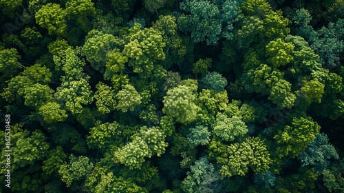 Vibrant Forest Scenery: Lush Green Trees and Bushes