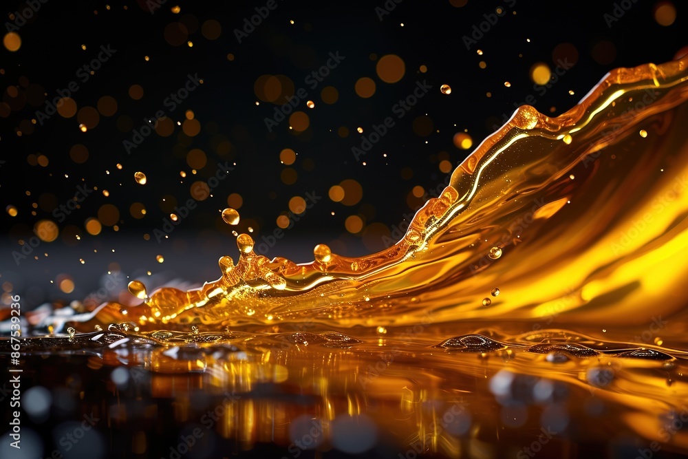 Cooking Oil Splash On Black Background Cooking Oil Splash On Black Background