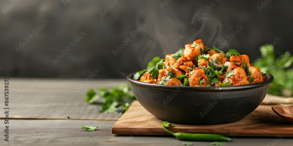 Savor flavorful Pakistani chicken karahi in traditional dish a spicy gourmet delight. Concept Pakistani Cuisine, Chicken Karahi, Spicy Gourmet Delight, Traditional Dish, Flavorful Dish Savor flavorful Pakistani chicken karahi in traditional dish a spicy gourmet delight. Concept Pakistani Cuisine, Chicken Karahi, Spicy Gourmet Delight, Traditional Dish, Flavorful Dish