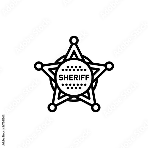 Badge Sheriff Icon Set Law Enforcement Illustrations for Police and Authority