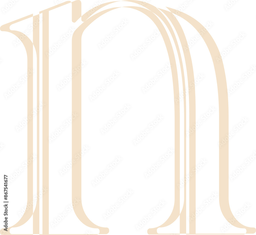 line font, lowercase letter n line font, lowercase letter n
