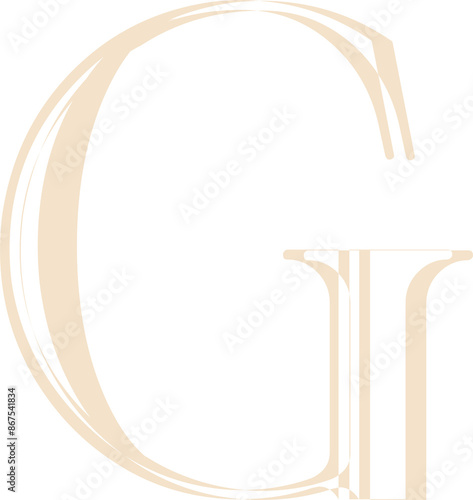 line font, letter G