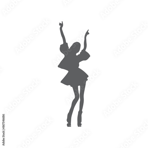 Soul Party Time. Dancers of soul silhouette funk or disco. People in 1980s, eighties style clothes dancing disco, funk, soul and disco music - 60s, 70s style
