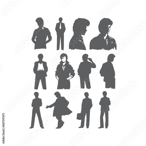 Soul Party Time. Dancers of soul silhouette funk or disco. People in 1980s, eighties style clothes dancing disco, funk, soul and disco music - 60s, 70s style