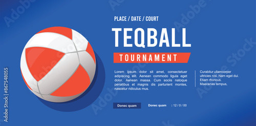 Great attractive editable and memorable Teqball poster for competition and tournament event	