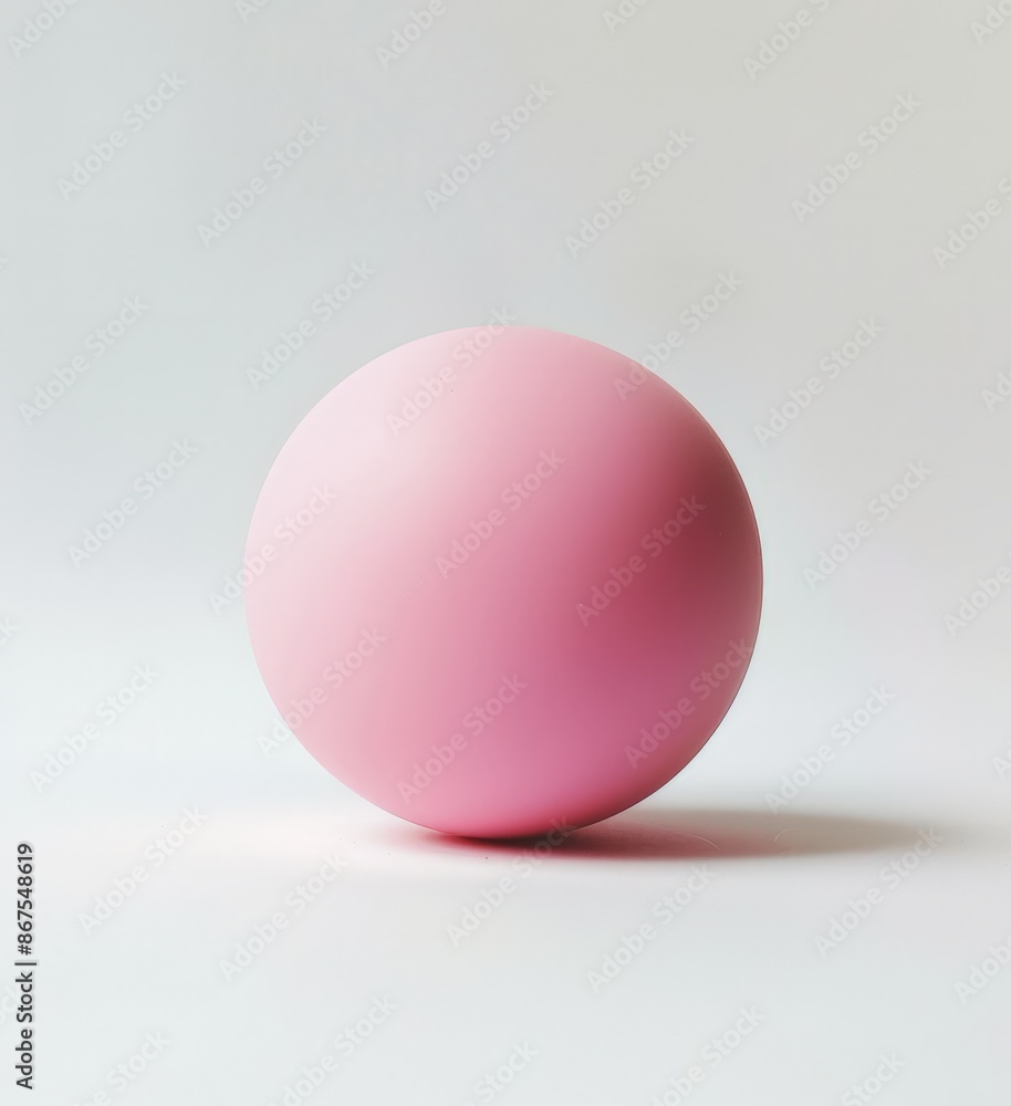 Fototapeta premium Soft Pink Ball on White Background