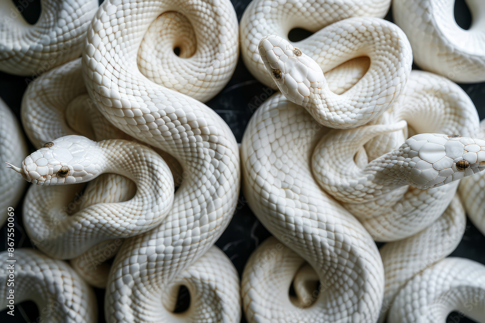 Close up of snakes tangled together. Chinese new year 2025 background. Year of the snake Close up of snakes tangled together. Chinese new year 2025 background. Year of the snake