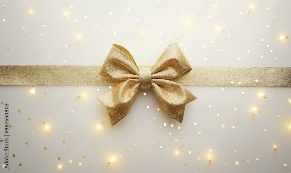 a gold Christmas bow isolated on whie background a gold Christmas bow isolated on whie background