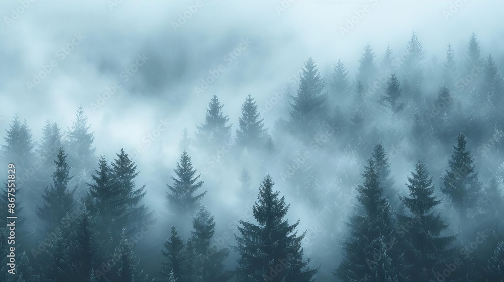Ethereal mist with faint tree silhouettes, abstract nature background, concept of mystical forest Ethereal mist with faint tree silhouettes, abstract nature background, concept of mystical forest